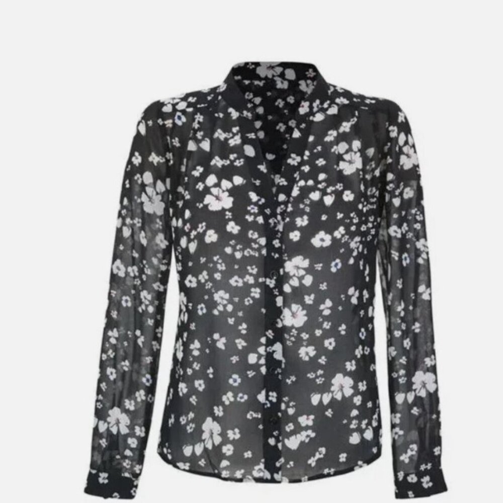 Cabi Delight Blouse - M - Black and White